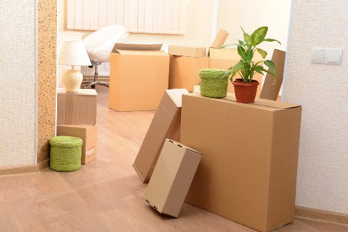 Furniture and boxes loaded into a van in Greenwich